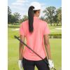 image:imageTACVASEN Womens Polo Shirts Short Sleeve Golf Tops UPF 50 Collared V Neck Tennis ShirtPink