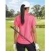 image:imageTACVASEN Womens Polo Shirts Short Sleeve Golf Tops UPF 50 Collared V Neck Tennis ShirtRose Red