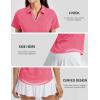 image:imageTACVASEN Womens Polo Shirts Short Sleeve Golf Tops UPF 50 Collared V Neck Tennis ShirtRose Red