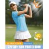 image:imageTACVASEN Womens Polo Shirts Short Sleeve Golf Tops UPF 50 Collared V Neck Tennis ShirtSky Blue