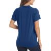 image:imageTACVASEN Golf Tops for Women UPF 50 Collarless Sun Shirts Tennis Running T Shirts Lightweight V Neck Polo Shirts Stretch Dark Blue
