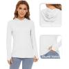 image:imageTACVASEN Hiking Shirts Women Quick Dry Long Sleeve Shirts Sun Protection Hoodies Shirts Running Shirts Fishing Shirts Athletic Shirts White