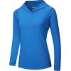 image:imageTACVASEN Long Sleeve Hooded Shirts Women Sun Shirts UV Protection Lightweight Breathable Workout Hiking Shirts Stretch Sea Blue