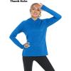 image:imageTACVASEN Long Sleeve Hooded Shirts Women Sun Shirts UV Protection Lightweight Breathable Workout Hiking Shirts Stretch Sea Blue