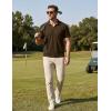 image:imageTACVASEN Mens Polo Shirts V Neck Short Sleeve Knitted Golf T Shirts Collared Summer Vacation Tops Johnny Collar PoloD Coffee