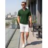 image:imageTACVASEN Mens Polo Shirts V Neck Short Sleeve Knitted Golf T Shirts Collared Summer Vacation Tops Johnny Collar PoloF Green