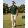 image:imageTACVASEN Mens Polo Shirts V Neck Short Sleeve Knitted Golf T Shirts Collared Summer Vacation Tops Johnny Collar PoloF Green
