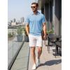 image:imageTACVASEN Mens Polo Shirts V Neck Short Sleeve Knitted Golf T Shirts Collared Summer Vacation Tops Johnny Collar PoloIceblue