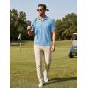 image:imageTACVASEN Mens Polo Shirts V Neck Short Sleeve Knitted Golf T Shirts Collared Summer Vacation Tops Johnny Collar PoloIceblue