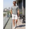 image:imageTACVASEN Mens Polo Shirts V Neck Short Sleeve Knitted Golf T Shirts Collared Summer Vacation Tops Johnny Collar PoloLightgrey