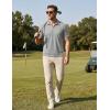 image:imageTACVASEN Mens Polo Shirts V Neck Short Sleeve Knitted Golf T Shirts Collared Summer Vacation Tops Johnny Collar PoloLightgrey