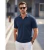 image:imageTACVASEN Mens Polo Shirts V Neck Short Sleeve Knitted Golf T Shirts Collared Summer Vacation Tops Johnny Collar PoloNavyblue