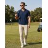 image:imageTACVASEN Mens Polo Shirts V Neck Short Sleeve Knitted Golf T Shirts Collared Summer Vacation Tops Johnny Collar PoloNavyblue