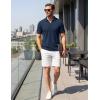 image:imageTACVASEN Mens Polo Shirts V Neck Short Sleeve Knitted Golf T Shirts Collared Summer Vacation Tops Johnny Collar PoloNavyblue