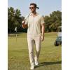 image:imageTACVASEN Mens Polo Shirts V Neck Short Sleeve Knitted Golf T Shirts Collared Summer Vacation Tops Johnny Collar PoloSandy