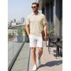 image:imageTACVASEN Mens Polo Shirts V Neck Short Sleeve Knitted Golf T Shirts Collared Summer Vacation Tops Johnny Collar PoloSandy