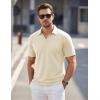 image:imageTACVASEN Mens Polo Shirts V Neck Short Sleeve Knitted Golf T Shirts Collared Summer Vacation Tops Johnny Collar PoloSandy
