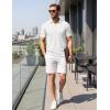 image:imageTACVASEN Mens Polo Shirts V Neck Short Sleeve Knitted Golf T Shirts Collared Summer Vacation Tops Johnny Collar PoloWhite