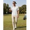 image:imageTACVASEN Mens Polo Shirts V Neck Short Sleeve Knitted Golf T Shirts Collared Summer Vacation Tops Johnny Collar PoloWhite