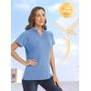 image:imageTACVASEN Polo Shirts Women Short Sleeve Golf Lightweight Sun Protection Athletic Running Collarless T Shirts Stretch