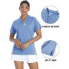 image:imageTACVASEN Polo Shirts Women Short Sleeve Golf Lightweight Sun Protection Athletic Running Collarless T Shirts Stretch