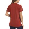 image:imageTACVASEN SPF Polo Shirts for Women Short Sleeve UPF 50 Golf Collarless Sun Shirts Tennis Running Yoga Shirts Lightweight Dark Orange