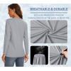 image:imageTACVASEN UV Shirts for Women Sun Protection Shirts SPF 50 Shirts Long Sleeve Shirts Fishing Shirts Crew Neck Shirts Hiking Shirts UPF 50 Shirts Active Shirts Light Grey