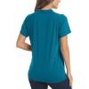 image:imageTACVASEN V Neck Polo Shirts for Women Short Sleeve Sun Protection Gym Yoga Top Shirts Lightweight Collarless Tennis T Shirts