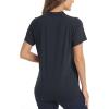 image:imageTACVASEN V Neck Polo Shirts for Women Short Sleeve Sun Protection Gym Yoga Top Shirts Lightweight Collarless Tennis T ShirtsBlack