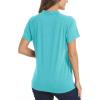 image:imageTACVASEN V Neck Polo Shirts for Women Short Sleeve Sun Protection Gym Yoga Top Shirts Lightweight Collarless Tennis T ShirtsLight Green