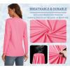 image:imageTACVASEN Women Gym Shirts UV Protection Shirts Workout Shirts Running Shirts Quick Dry Shirts Yoga Shirts Summer Shirts Sun Shirts Tennis Tee Shirts Rose Red