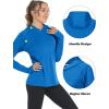 image:imageTACVASEN Women Long Sleeve Hooded Shirts Sun Shirts UV Protection Lightweight Breathable Workout Hiking Shirts Stretch Sea Blue