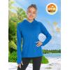 image:imageTACVASEN Women Long Sleeve Hooded Shirts Sun Shirts UV Protection Lightweight Breathable Workout Hiking Shirts Stretch Sea Blue