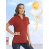 image:imageTACVASEN Women SPF Polo Shirts Short Sleeve UPF 50 Golf Collarless Sun Shirts Tennis Running Yoga Shirts Lightweight Dark Orange