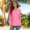 image:imageTACVASEN Womens Gym Shirts Long Sleeve Shirts Sun Protection Shirts Fishing Shirts Water Shirts Golf Shirts SPF Shirts Sun Shirts Travel Tee Shirts Rose Red