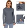 image:imageTACVASEN Womens Hoodies Sun Protection Fishing Shirts Long Sleeve Shirts Running Shirts Yoga Shirts Casual Shirts Hood Shirts Tennis Shirts Dark Gray