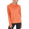 image:imageTACVASEN Womens Hoodies Sun Shirts UV Protection Hiking Shirt Soft Lightweight Long Sleeve Shirts with Thumb Holes Orange