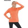 image:imageTACVASEN Womens Hoodies Sun Shirts UV Protection Hiking Shirt Soft Lightweight Long Sleeve Shirts with Thumb Holes Orange