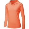 image:imageTACVASEN Womens Hoodies Sun Shirts UV Protection Hiking Shirt Soft Lightweight Long Sleeve Shirts with Thumb Holes Orange