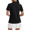 image:imageTACVASEN Womens Polo Shirts Short Sleeve Golf Shirt Quick Dry UPF 50 Sun Protection Lightweight Tennis Shirts 3 ButtonsBlack