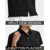 image:imageTACVASEN Womens Polo Shirts Short Sleeve Golf Shirt Quick Dry UPF 50 Sun Protection Lightweight Tennis Shirts 3 ButtonsBlack