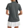 image:imageTACVASEN Womens Polo Shirts Short Sleeve Golf Shirt Quick Dry UPF 50 Sun Protection Lightweight Tennis Shirts 3 ButtonsDark Grey
