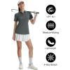 image:imageTACVASEN Womens Polo Shirts Short Sleeve Golf Shirt Quick Dry UPF 50 Sun Protection Lightweight Tennis Shirts 3 ButtonsDark Grey