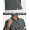 image:imageTACVASEN Womens Polo Shirts Short Sleeve Golf Shirt Quick Dry UPF 50 Sun Protection Lightweight Tennis Shirts 3 ButtonsDark Grey