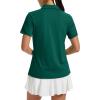 image:imageTACVASEN Womens Polo Shirts Short Sleeve Golf Shirt Quick Dry UPF 50 Sun Protection Lightweight Tennis Shirts 3 ButtonsE Green