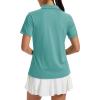 image:imageTACVASEN Womens Polo Shirts Short Sleeve Golf Shirt Quick Dry UPF 50 Sun Protection Lightweight Tennis Shirts 3 ButtonsGrey Green