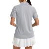 image:imageTACVASEN Womens Polo Shirts Short Sleeve Golf Shirt Quick Dry UPF 50 Sun Protection Lightweight Tennis Shirts 3 ButtonsLight Grey