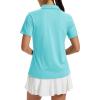 image:imageTACVASEN Womens Polo Shirts Short Sleeve Golf Shirt Quick Dry UPF 50 Sun Protection Lightweight Tennis Shirts 3 ButtonsLight Lake Blue