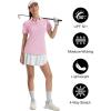 image:imageTACVASEN Womens Polo Shirts Short Sleeve Golf Shirt Quick Dry UPF 50 Sun Protection Lightweight Tennis Shirts 3 ButtonsLight Pink