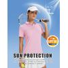 image:imageTACVASEN Womens Polo Shirts Short Sleeve Golf Shirt Quick Dry UPF 50 Sun Protection Lightweight Tennis Shirts 3 ButtonsLight Pink